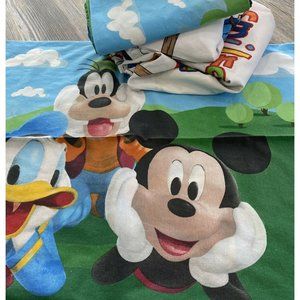 Disney Mickey Mouse ClubHouse 4pc Twin Sheet Set Donald Goofy Hanging Around